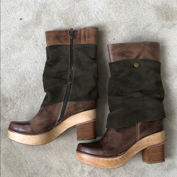 Antelope Shoes - Antelope wooden heel platform boots